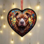 Staffordshire Bull Terrier Stained Glass Effect Heart Suncatcher, thumbnail 5 of 7