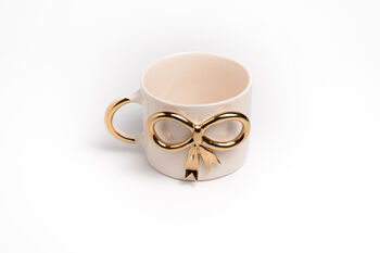 Gold Bow Tie Ribbon Mug With 24ct Gold Handle, 5 of 5