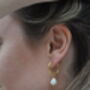 Classic Fresh Water Pearl Hoop Earrings Gold Plated, thumbnail 2 of 8