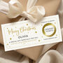 Personalised Christmas Surprise Scratch Card: Stars And Gold Circle Design, thumbnail 1 of 8