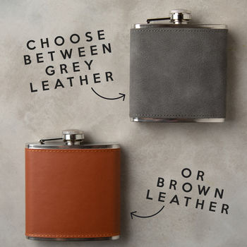 Personalised Engraved Hip Flask Gift Set For Him, 5 of 7