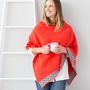 Coral Knitted Lambswool Poncho, thumbnail 1 of 5