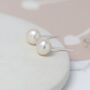 Sterling Silver Ivory Freshwater Pearl Stud Earrings, thumbnail 2 of 8