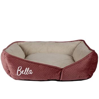 Personalised Coral Geometric Pet Bed, 2 of 7