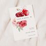 Red Floral Wedding Save The Dates, thumbnail 1 of 4