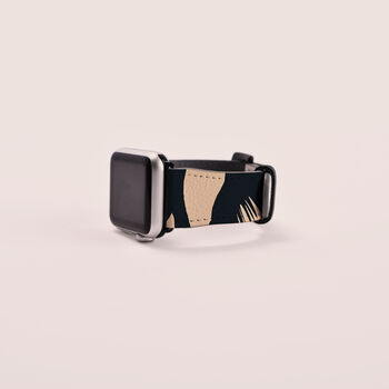 Abstract Monochrome Vegan Leather Apple Watch Band, 4 of 7