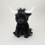 Black Longhorn Medium Plush 23cm Soft Toy, thumbnail 7 of 8