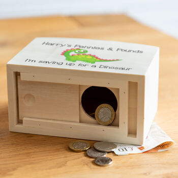 Personalised Dinosaur Money Box, 2 of 2