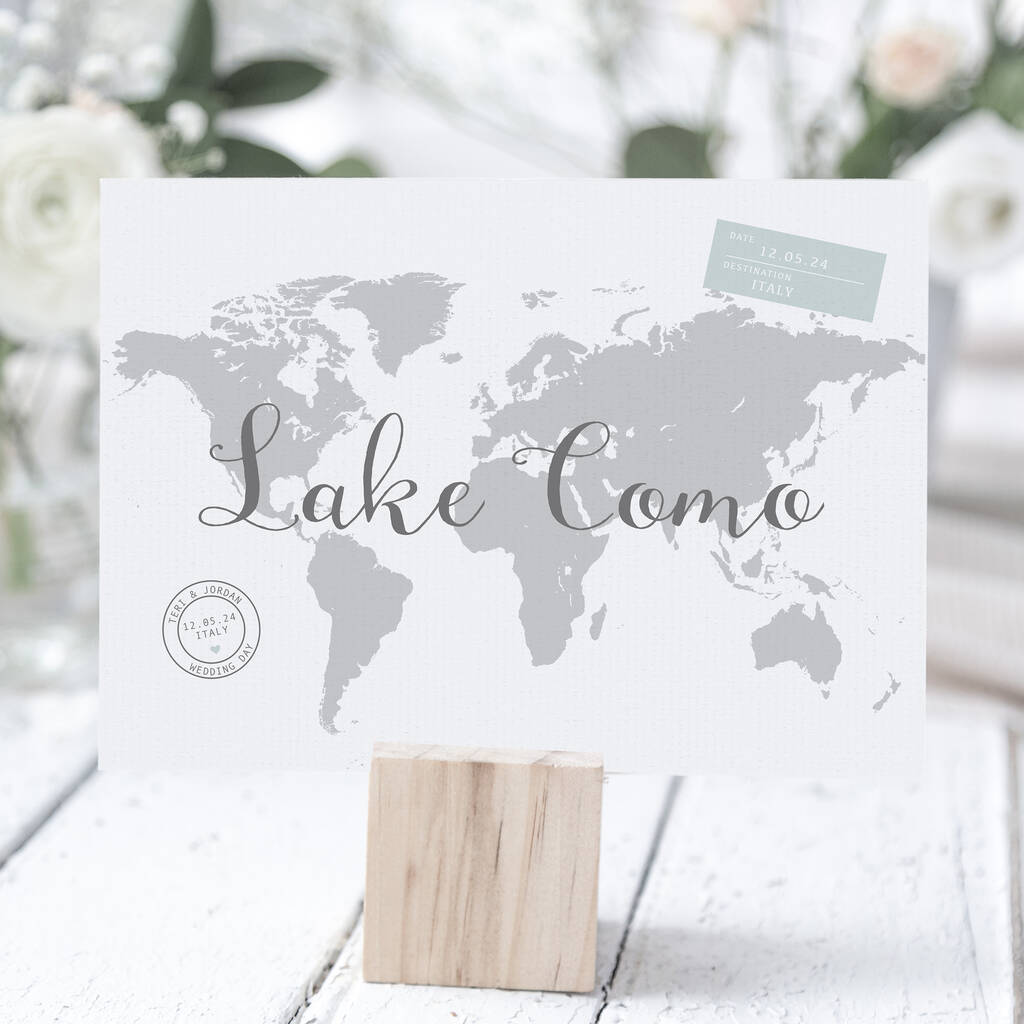 Personalised Destination Map Table Name Cards, 1 of 3