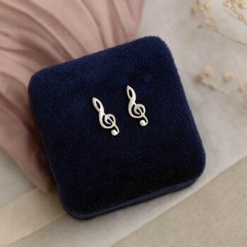 Sterling Silver Music Note Earrings, 3 of 8