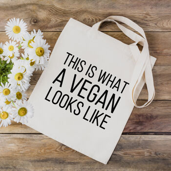 'What A Vegan Looks Like' Cotton Tote Bag, 3 of 3