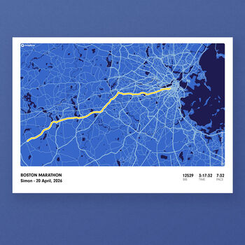 Boston Personalised Marathon Map Print, 5 of 6