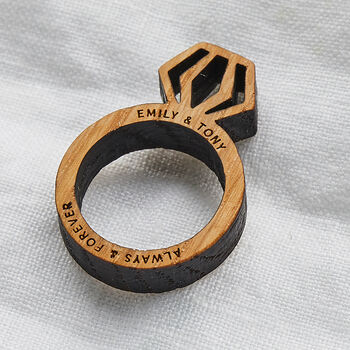 Personalised Wood Proposal Engagement Ring, 4 of 4