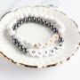 Couples Boyfriend Personalised Gemstone Beaded Bracelet Set, thumbnail 7 of 10