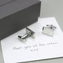 Engraved Handwriting Oblong Cufflinks, thumbnail 2 of 3