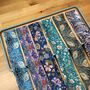 Luxurious 100% Silk Liberty Print Skinny Scarf Blue Shades, thumbnail 3 of 6