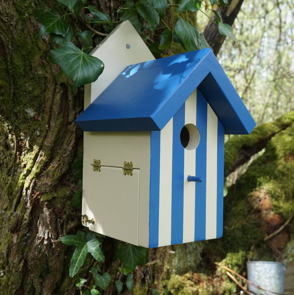 Handcrafted Beach Hut Bird House By Siop Gardd | notonthehighstreet.com