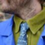 Mens Tonal Blues Bold Floral Print Slim Style Tie, thumbnail 5 of 12