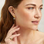 Salina Gold And Blue Topaz Gemstone Earrings, thumbnail 2 of 4