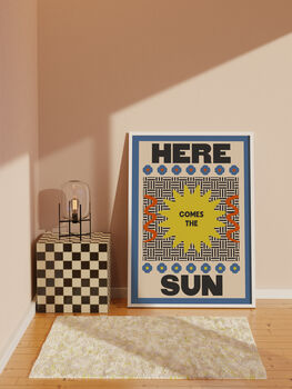 Retro Vintage Here Comes The Sun Wall Print, 7 of 7