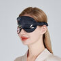 Silk Eye Mask Fleur Japonaise Midnight Blue, thumbnail 3 of 6