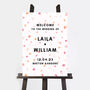 Bright Pink Confetti Wedding Welcome Sign, thumbnail 2 of 3