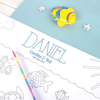 Mermaid Personalised Party Colour Me In Place Mats, 8 of 8