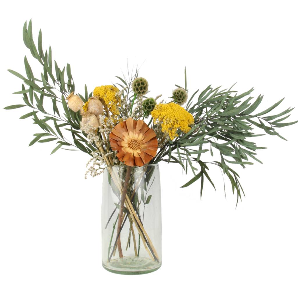 sustainable preserved foliage and dried flower bouquet by shida