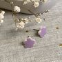 Tiny Lilac Pastel Flower Stud Earrings, thumbnail 8 of 8