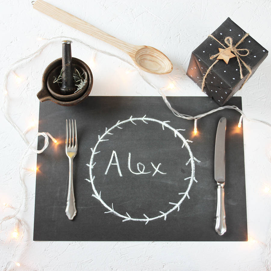 Chalkboard Christmas Dinner Placemat Sheets, 1 of 8