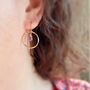 Ruby Rose Gold Filled Earrings, thumbnail 2 of 4