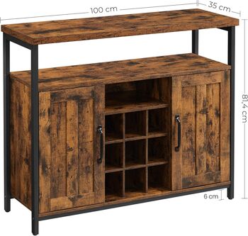 Buffet Table With Bottle Holder And Two Door Cupboard, 5 of 6