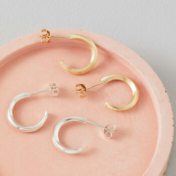 9ct Gold Curved Small Hoop Earrings, 9 of 12