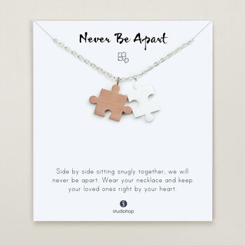 Personalised Never Be Apart Jigsaw Necklace, 4 of 7