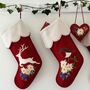 Luxury Wool Edelweiss Robin Christmas Stocking, thumbnail 1 of 3