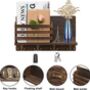 Wall Mounted Brown Floating Shelf With Key Holder Hooks, thumbnail 6 of 7