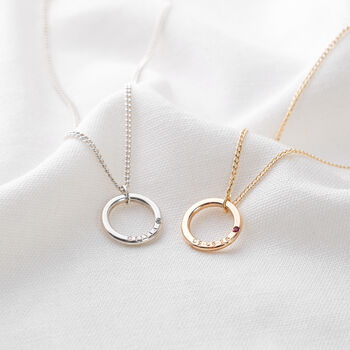 Personalised Small Birthstone Ring Necklace, 4 of 7