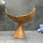 Hand Carved 19cm Diving Whale Tail Wooden Ornament Gift, thumbnail 2 of 12