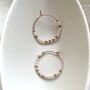 Pearly White And Fair Trade Nuggets Medium Hoops, thumbnail 7 of 9