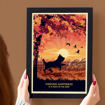 Yorkshire Terrier In An Autumn Park. Limited Edition Dog Print, 4 of 8