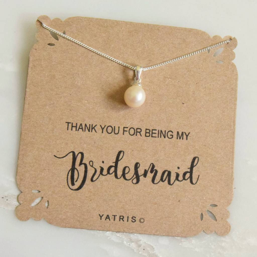 personalised bridesmaid pearl necklace gift box by yatris