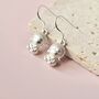 Smiling Buddha Sterling Silver Earrings, thumbnail 1 of 4