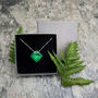 Emerald Green Glass Pendant Necklace, thumbnail 9 of 10