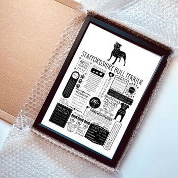 Personalised Staffordshire Bull Terrier Fact Print, 7 of 7