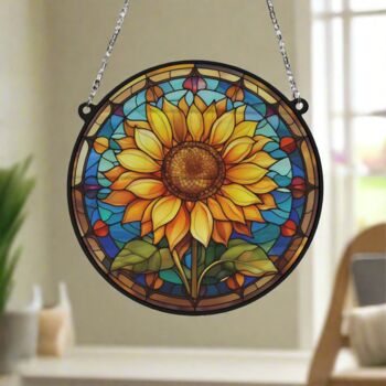 Sunflower Stained Glass Effect Suncatcher, 3 of 6