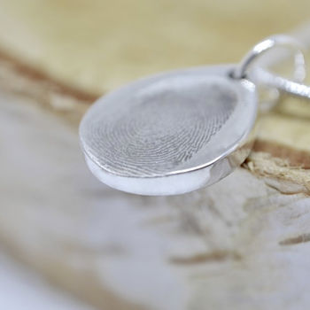 Sterling Silver Fingerprint Teardrop Necklace, 3 of 4