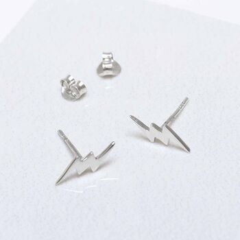 Sterling Silver Zeus Studs, 4 of 6