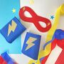 Adult Personalised Superhero Costume, Full Name And Felt Superhero Cape, thumbnail 5 of 9