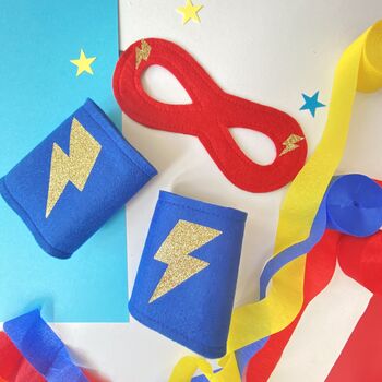 Adult Personalised Superhero Costume, Full Name And Felt Superhero Cape, 5 of 9