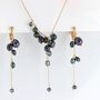 Womens Pearl Waterfall Necklace Earrings Jewellery Set, thumbnail 5 of 12